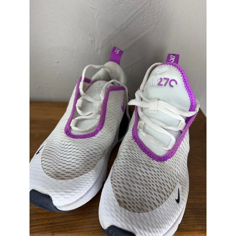 Nike Air Max 270 Kids White Fierce Purple Black AO2372-116 Size 13C